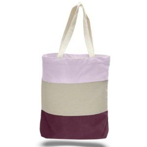 Tri-color canvas tote bag
